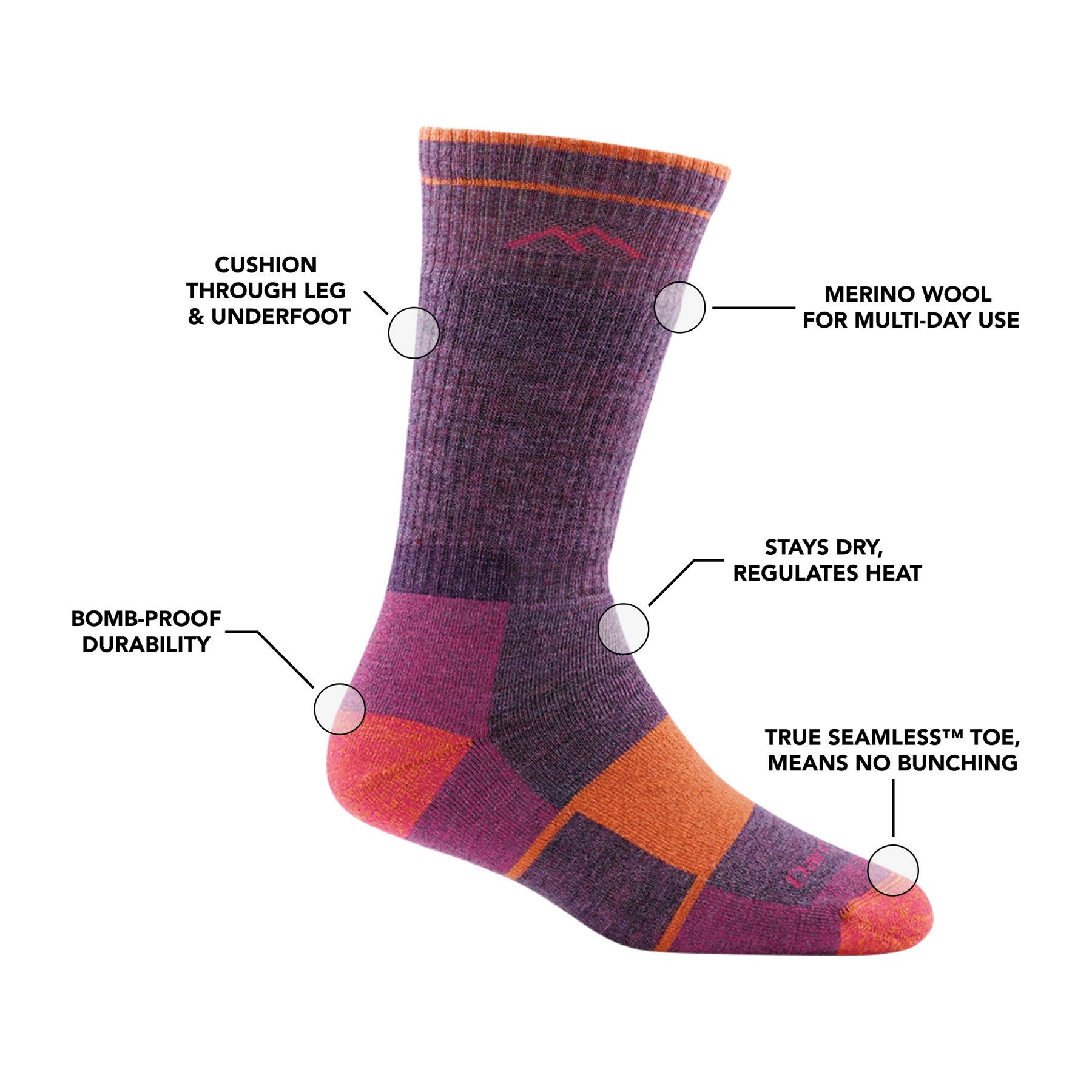 Darn Tough - Hiker Boot Full Cushion Midweight Hiking Socks