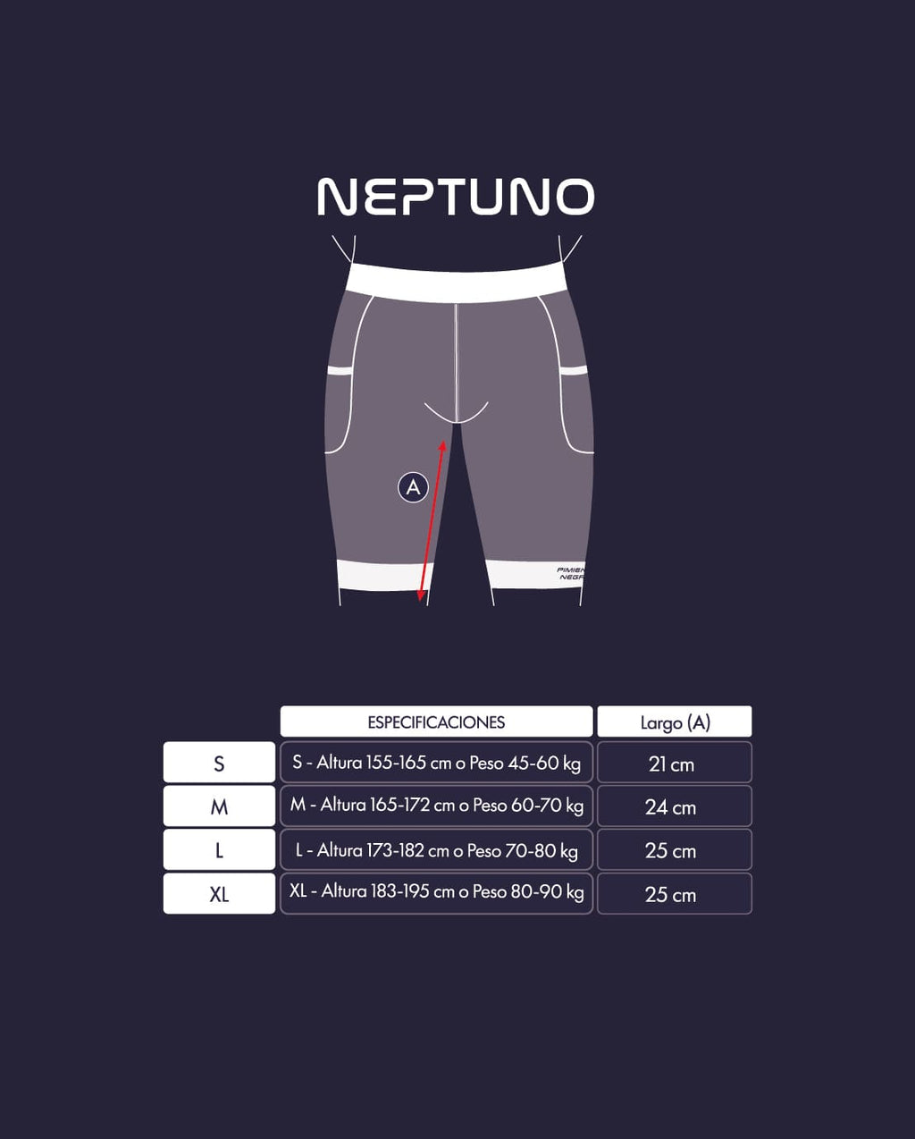 Pimiento Negro - Neptuno compression shorts men