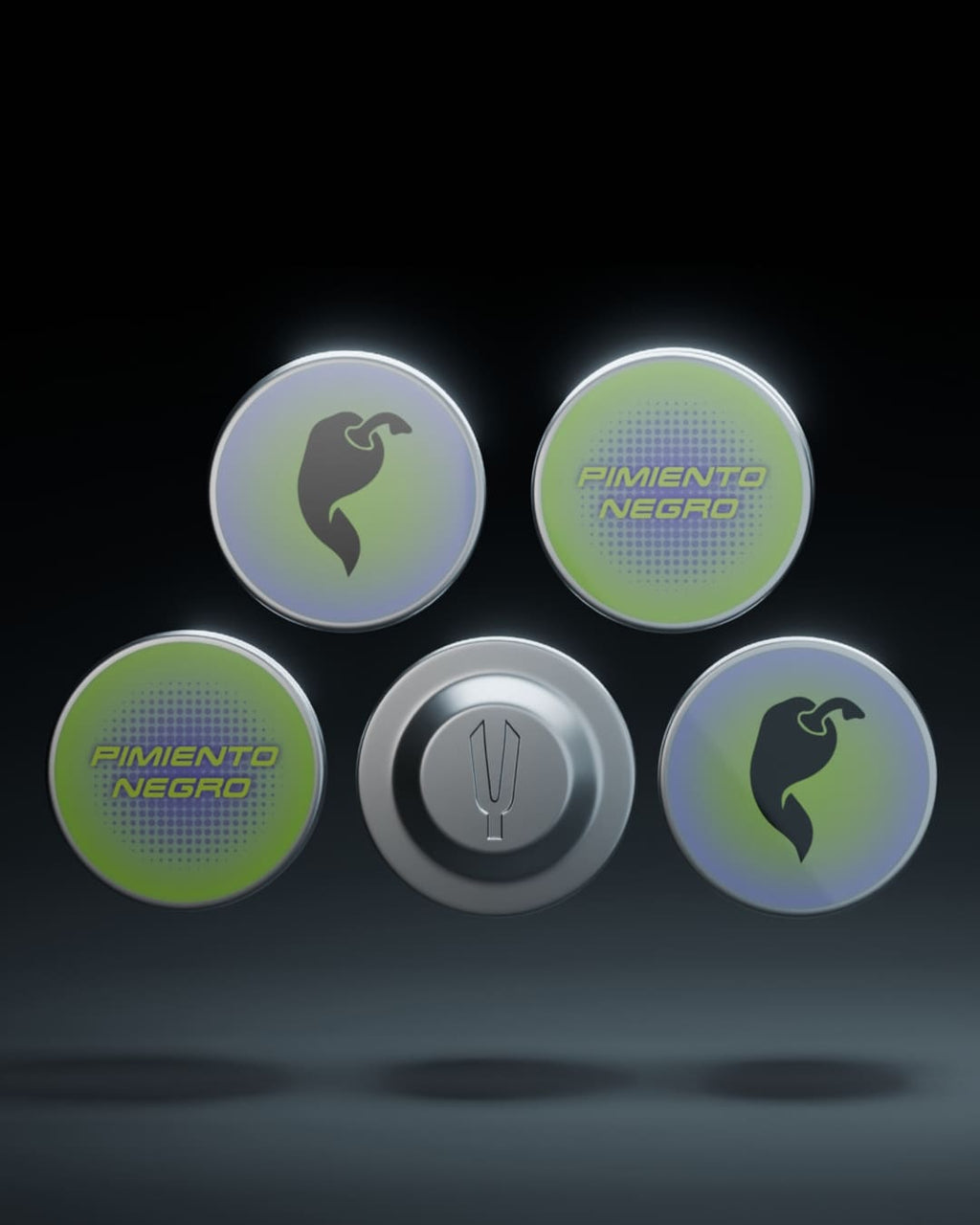 Pimiento Negro - Magnetic bib holders (4 pcs) - Groen