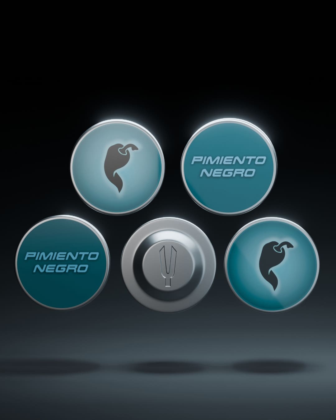Pimiento Negro - Magnetic bib holders (4 pcs) - Titanium