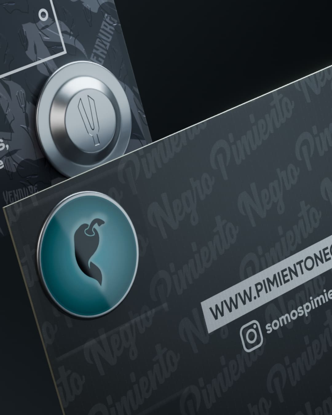 Pimiento Negro - Magnetic bib holders (4 pcs) - Titanium