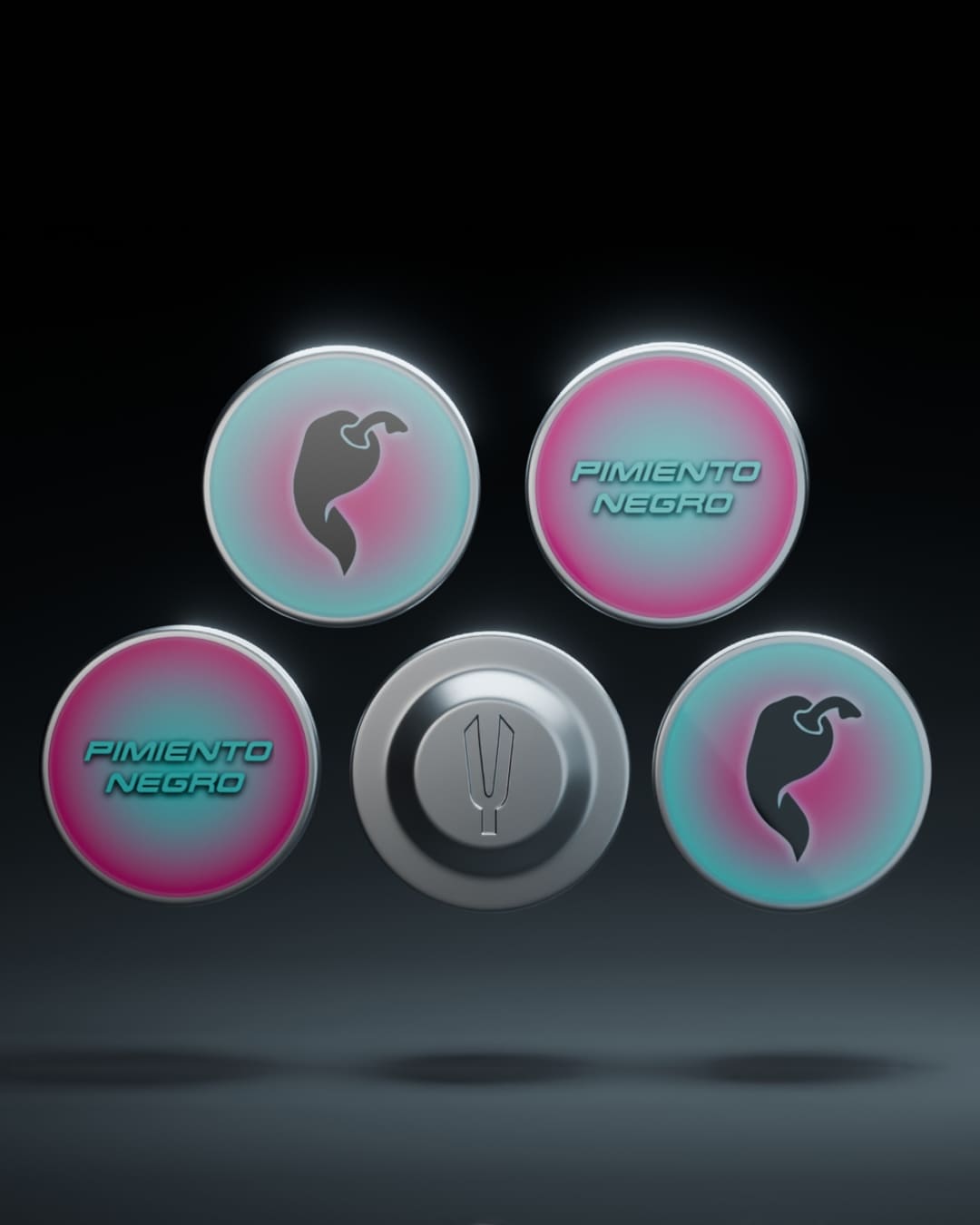 Pimiento Negro - Magnetic bib holders (4 pcs) - Roze