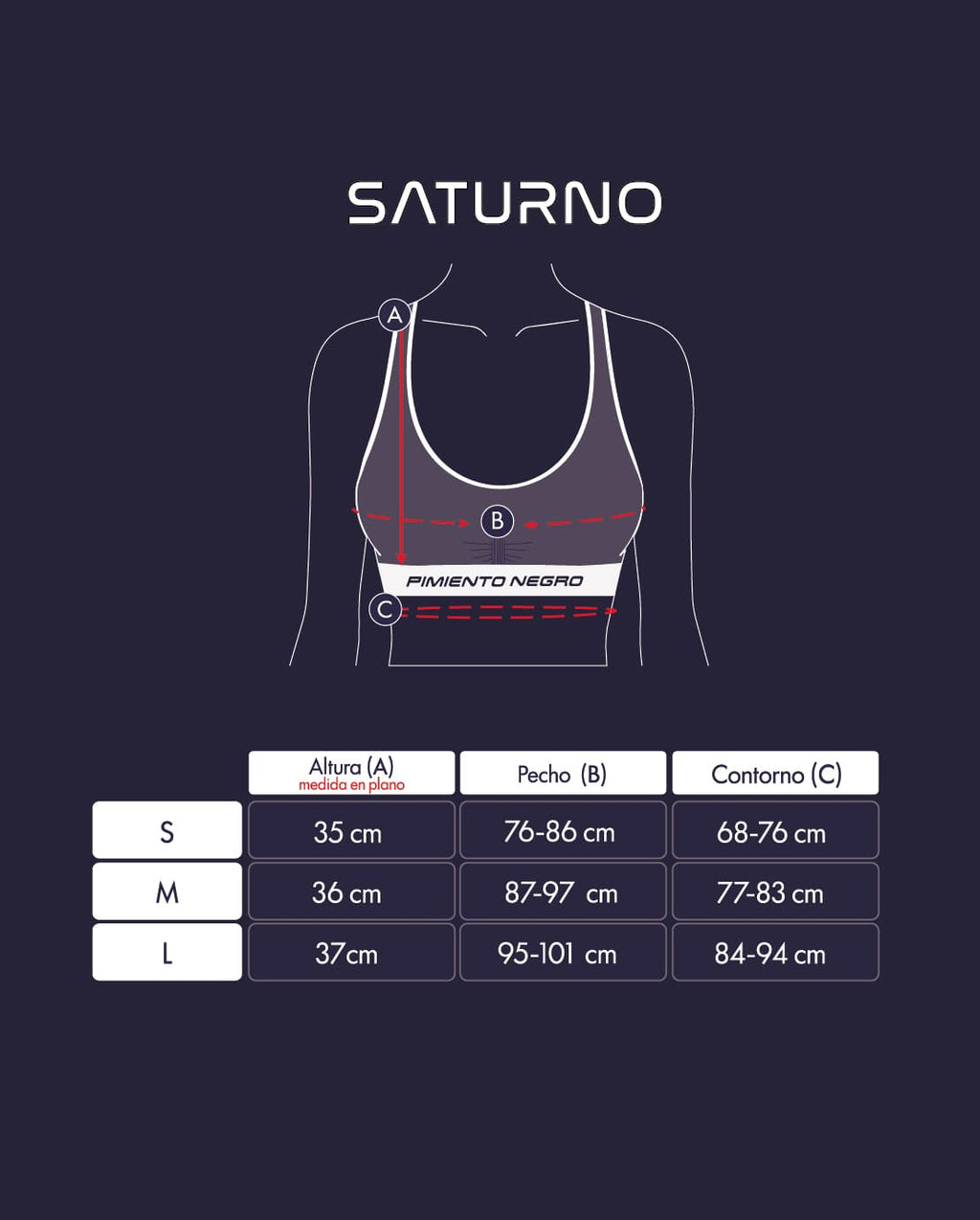 Pimiento Negro - Saturno sports top women