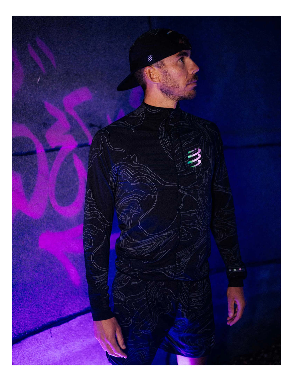 Compressport - Hurricane Windproof Jacket M Aurora - Black/Aurora