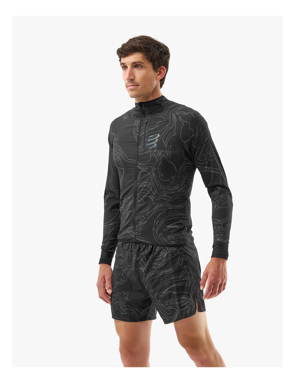 Compressport - Hurricane Windproof Jacket M Aurora - Black/Aurora