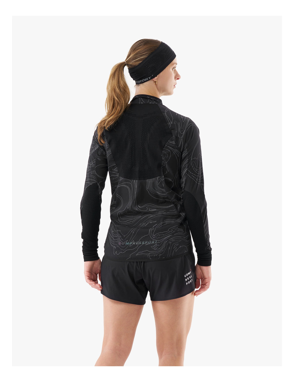 Compressport - Hurricane Windproof Jacket W Aurora - Black/Aurora