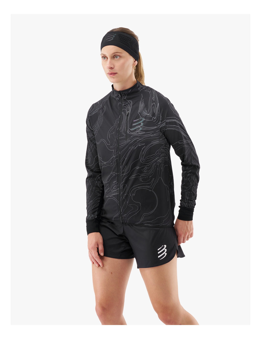 Compressport - Hurricane Windproof Jacket W Aurora - Black/Aurora